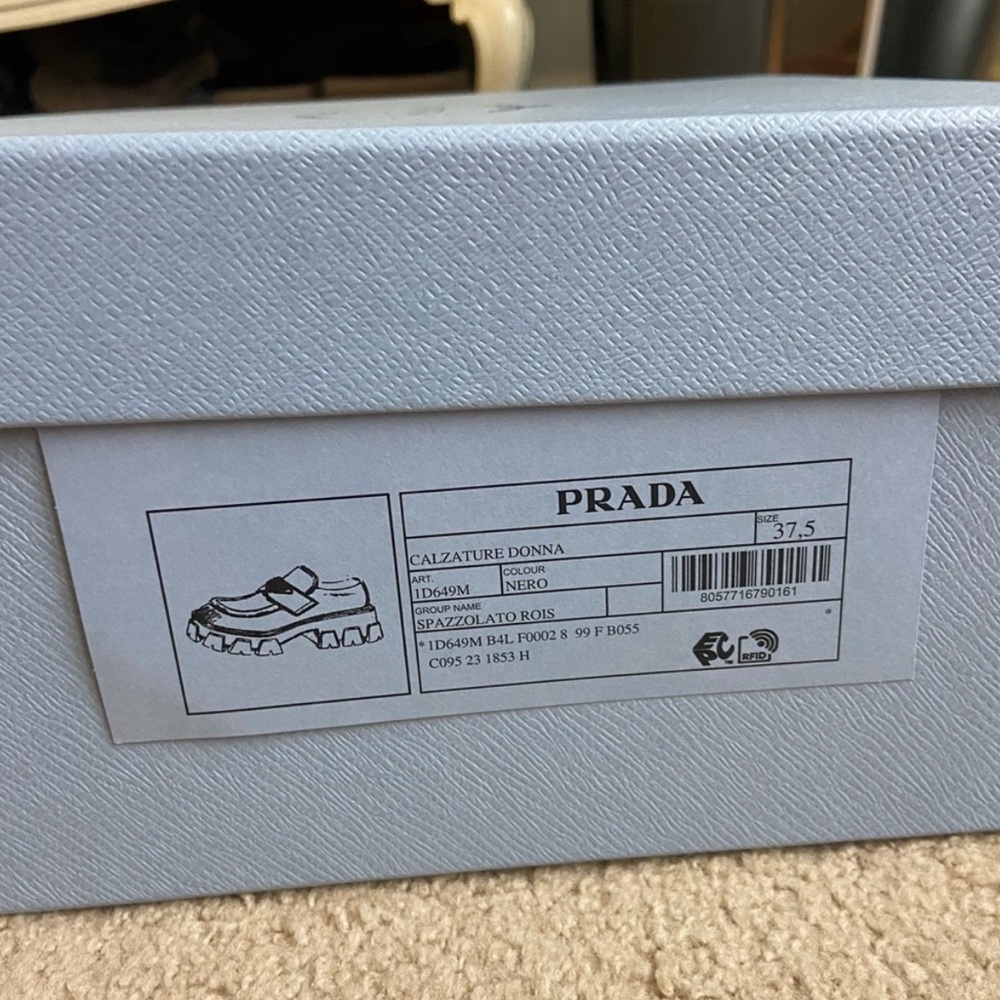 Prada Black Chunky Leather Loafers - Picture 6 of 11